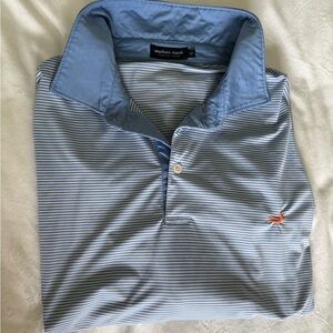 Southern Marsh Blue Polo Striped Shirt